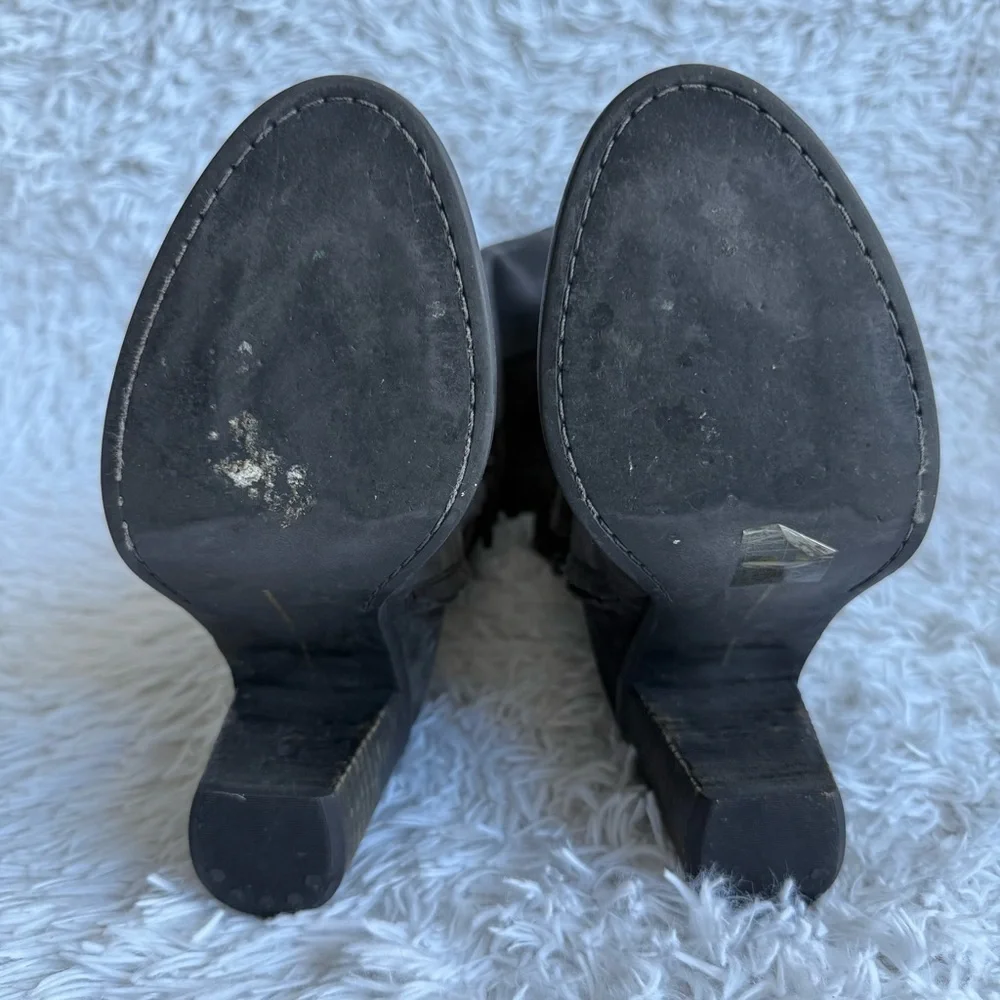 Dolce Vita Gray Suede Over the Knee Boots with Stacked Heel Size 7.5